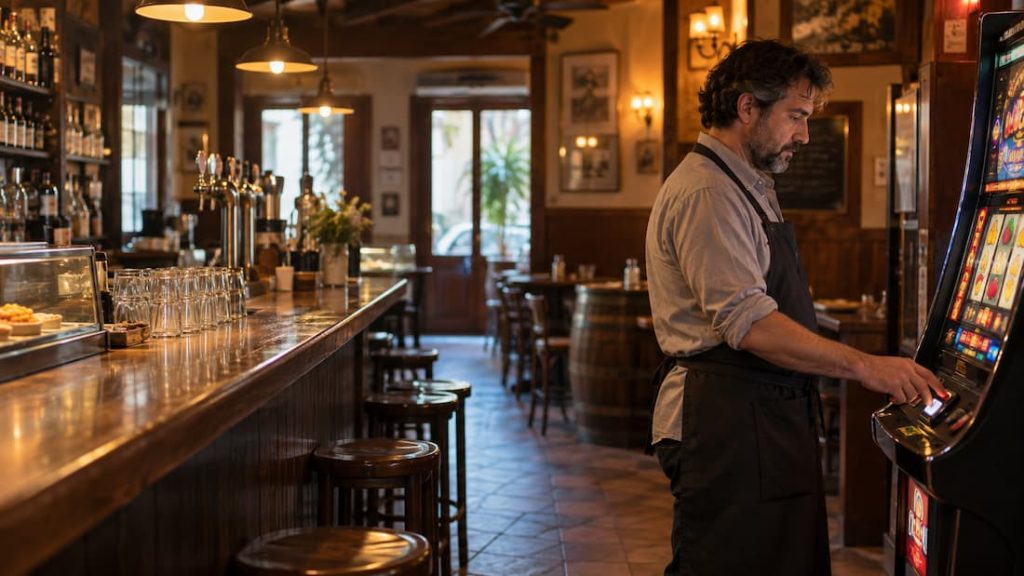 puede el dueño de un bar jugar a tragaperras